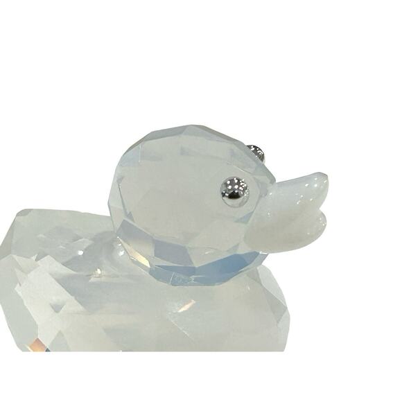 Swarovski Crystal Happy Duck Lucky Lee Smoked White Glass Figure 1041375 - Picture 2 of 6